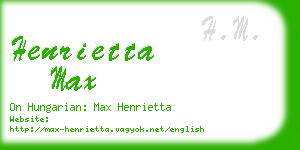 henrietta max business card